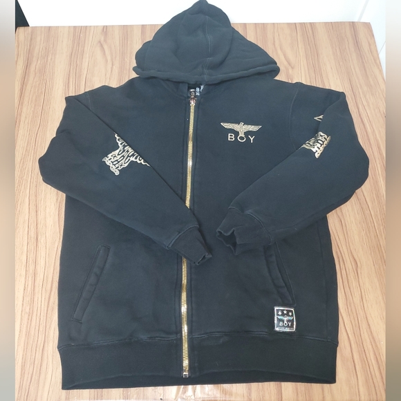Rare BOY London Gold Wings Black  Hoodie Medium 2015 Tokyo Runway - Picture 1 of 11